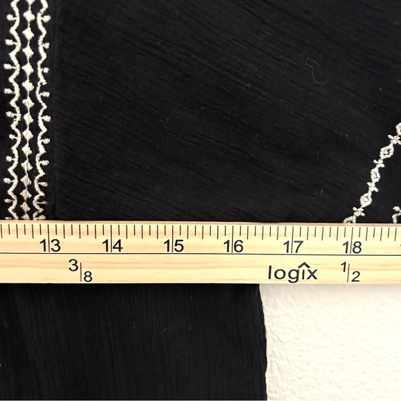 Garnet Hill Embroidered Tunic Top Blouse Boho Cotton Crinkle Gauze Size Medium - Picture 9 of 10